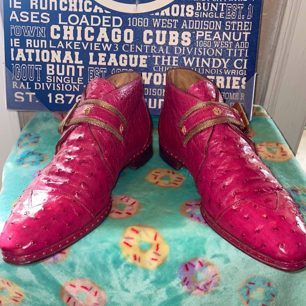 Mauri SZ12 Pink Ostrich Shoes